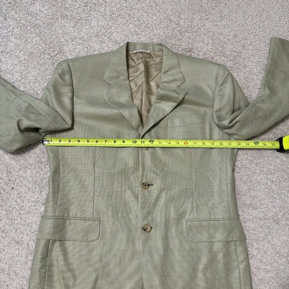 *Recent* Canali Made in Italy Wool Silk Linen Green Sport Coat Men’s 50 R - Picture 12 of 13